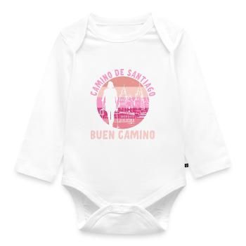Buen Camino de Santiago de Compostela Jakobsweg - Body Bébé bio manches longues - blanc - Devant