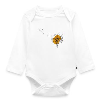 Dandelion - Organic Longsleeve Baby Bodysuit - white - Front