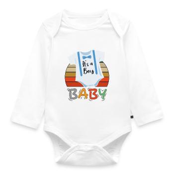 Baby It s a Boy Junge - Baby Bio-Langarm-Body - Weiß - Vorne
