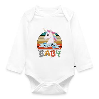Baby It s a Boy Junge Einhorn Unicorn - Baby Bio-Langarm-Body - Weiß - Vorne