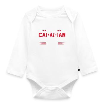 Drapeau canadien Cadeau racines canadiennes - Body Bébé bio manches longues - blanc - Devant