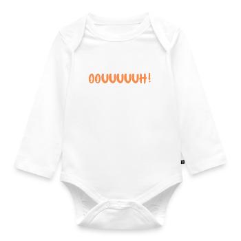oouuuuuh MUG ET STICKERS - Body Bébé bio manches longues - blanc - Devant