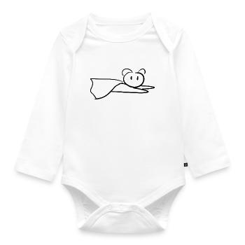 Fliegender Bär Tier Symbol retter retten - Baby Bio-Langarm-Body - Weiß - Vorne