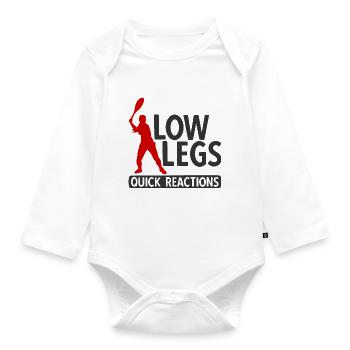 Tennisplatz Spruch Für Tennis - Baby Bio-Langarm-Body - Weiß - Vorne