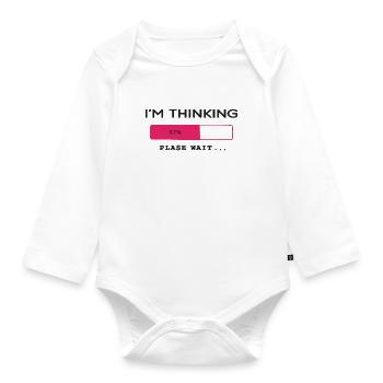 I'm thinking, please wait, Progress bar - Organic Longsleeve Baby Bodysuit - white - Front