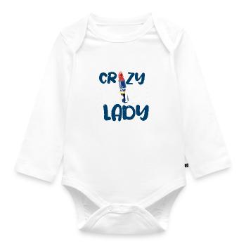 Mädchen Stuff Verrückter Lippenstift Lady Frau Geschenk - Baby Bio-Langarm-Body - Weiß - Vorne
