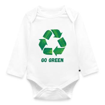 forward green - Organic Longsleeve Baby Bodysuit - white - Front