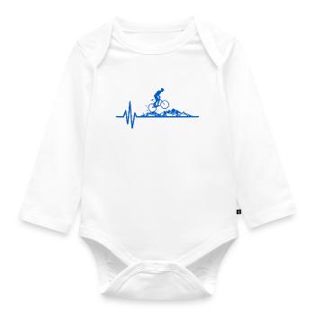 Mountain Bike Heartbeat Cute Bike Heartbeat - Body Bébé bio manches longues - blanc - Devant