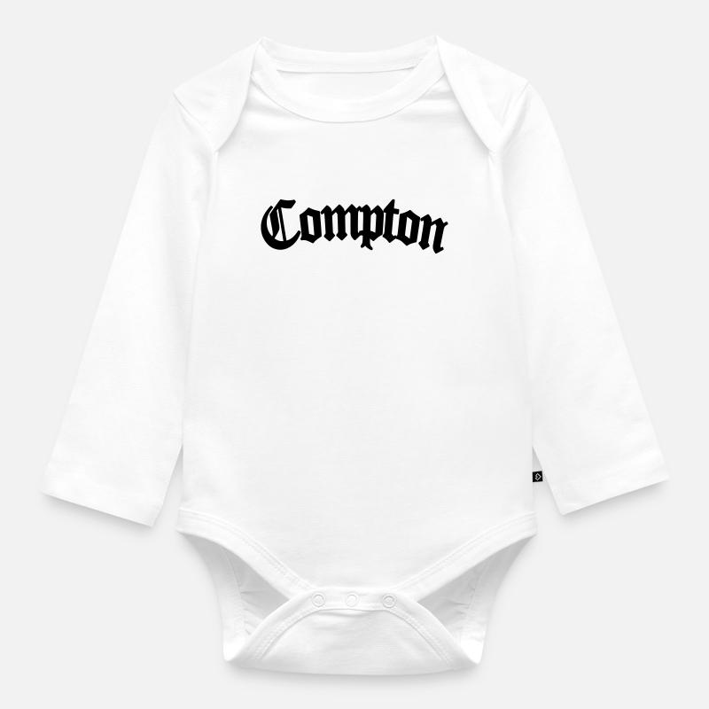 compton - Baby Bio-Langarm-Body - Weiß
