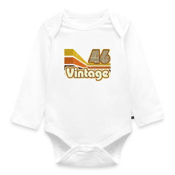 1946 Birthday born in 1946 Retro Vintage - Organic Longsleeve Baby Bodysuit - white - Front