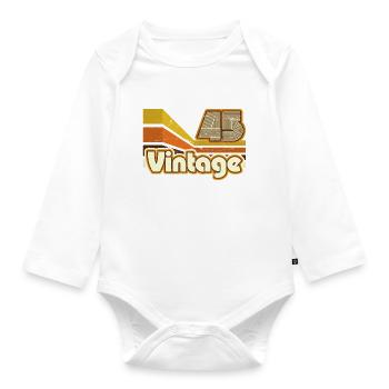 1945 Birthday born in 1945 Retro Vintage - Organic Longsleeve Baby Bodysuit - white - Front