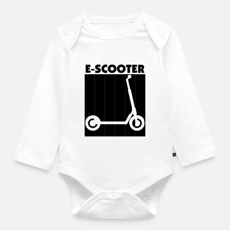 E-Scooter Roller Scooter - Baby Bio-Langarm-Body - Weiß