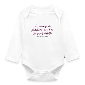Whitney Houston I Wanna Dance With Somebody Pink - Body Bébé bio manches longues - blanc - Devant