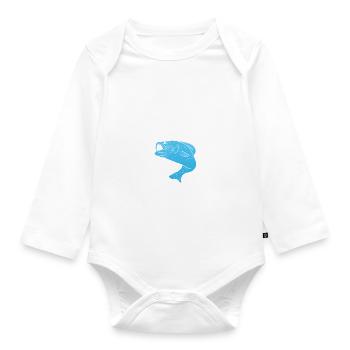 Je sauve des poissons de l’eau Fischer - Body Bébé bio manches longues - blanc - Devant