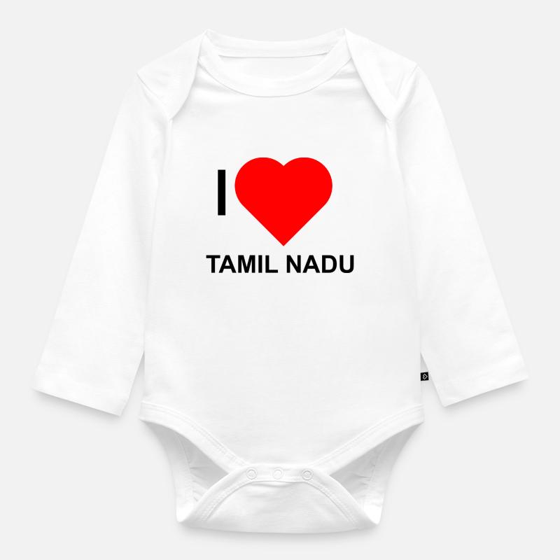 Tamil Nadu - Body Bébé bio manches longues - blanc