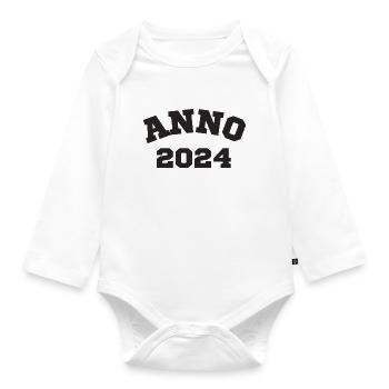 Anno 2024 Birthday Year of birth - Organic Longsleeve Baby Bodysuit - white - Front
