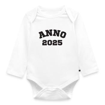 Anno 2025 Anniversaire Année de naissance - Body Bébé bio manches longues - blanc - Devant