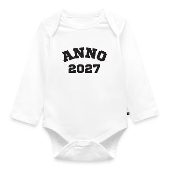 Anno 2027 Geburtstag Geburtsjahr - Baby Bio-Langarm-Body - Weiß - Vorne