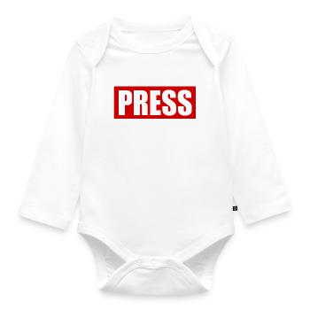 Press - Body Bébé bio manches longues - blanc - Devant