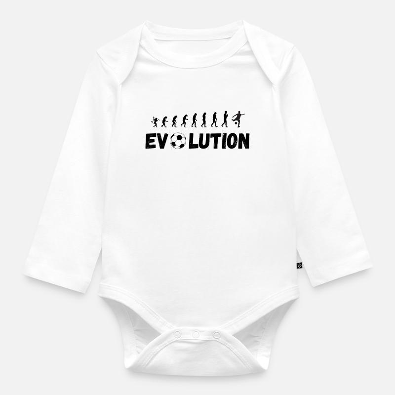 Evolution de l'homme - Body Bébé bio manches longues - blanc