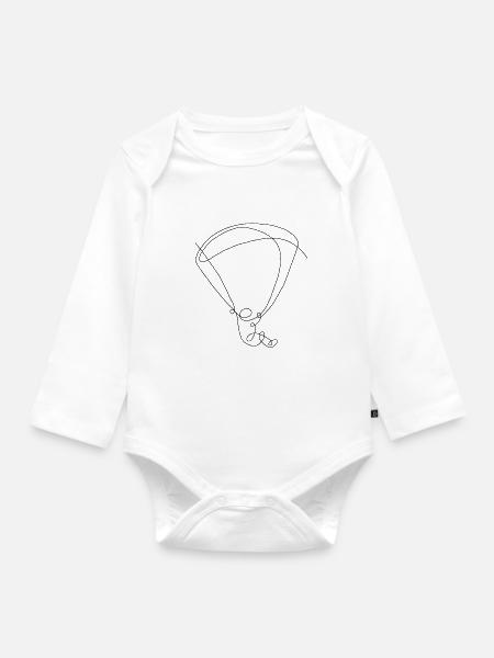 Paragleiter - Baby Bio-Langarm-Body - Weiß
