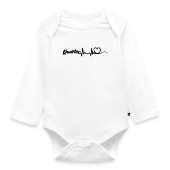 Heartbeat Herz mit Schriftzug Quarter schwarz - Baby Bio-Langarm-Body - Weiß - Vorne