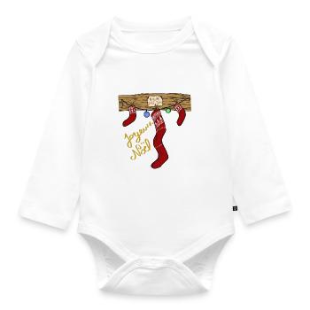 Don't forget my shoe - Organic Longsleeve Baby Bodysuit - white - Front