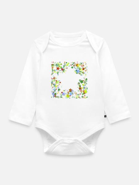 Sterne - Baby Bio-Langarm-Body - Weiß