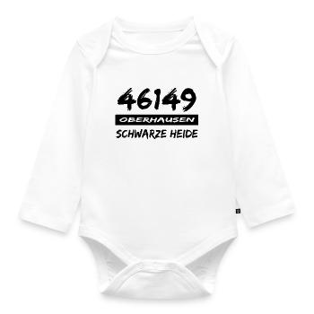 46149 Oberhausen Schwarze Heide - Baby Bio-Langarm-Body - Weiß - Vorne