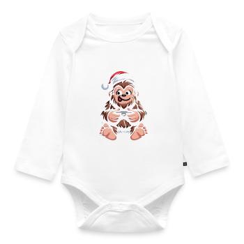 Bigfoot Gamer Christmas Gift Humor Geek - Organic Longsleeve Baby Bodysuit - white - Front