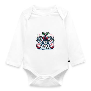 Game on Break for Christmas Gift Humor Geek - Organic Longsleeve Baby Bodysuit - white - Front