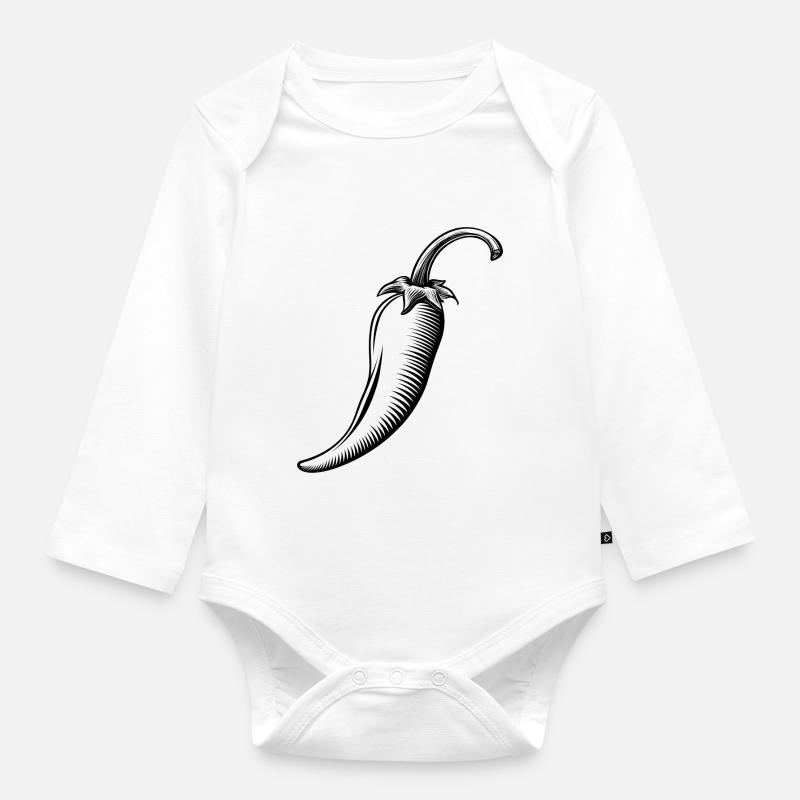 Piment - Body Bébé bio manches longues - blanc