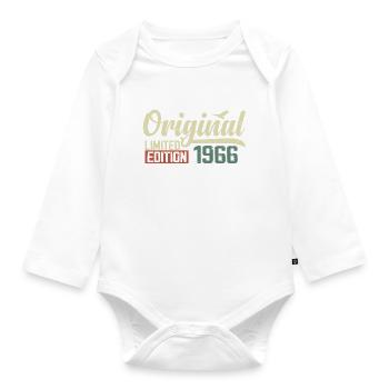 Né en 1966 Vintage Anniversaire Rétro 1966 Cadeau - Body Bébé bio manches longues - blanc - Devant