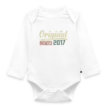 Geboren im Jahr 2017 Vintage Retro Geburtstag 2017 Geschenk - Baby Bio-Langarm-Body - Weiß - Vorne