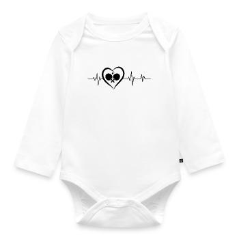 Heartbeat Ping Pong - Organic Longsleeve Baby Bodysuit - white - Front