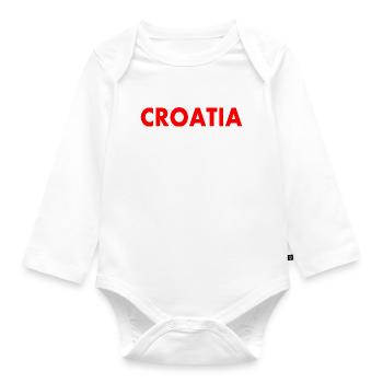 Croatia - Organic Longsleeve Baby Bodysuit - white - Front