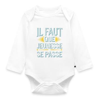 Il faut que jeunesse se passe - Body Bébé bio manches longues - blanc - Devant