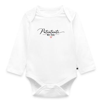Patentante mit Herz - Baby Bio-Langarm-Body - Weiß - Vorne