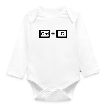 CTRL+C / Parents Gift for Father's Day /Mother's Day - Organic Longsleeve Baby Bodysuit - white - Front