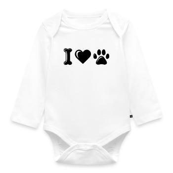 J’adore les chiens - Body Bébé bio manches longues - blanc - Devant