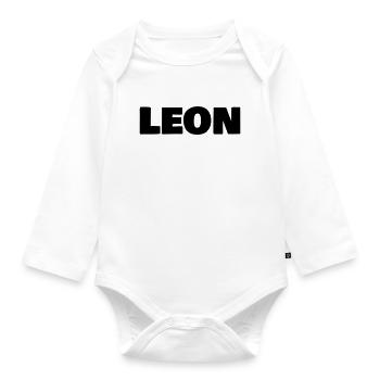 Leon - Baby Bio-Langarm-Body - Weiß - Vorne