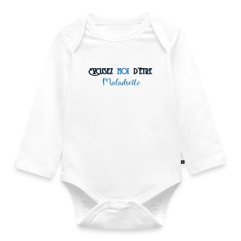 Excuse me for being clumsy - Organic Longsleeve Baby Bodysuit - white - Front