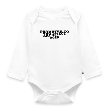 Promoted to Architect 2026 - Organic Longsleeve Baby Bodysuit - white - Front