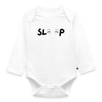 Pastellfarbene Augen und rosafarbene Wangen - Baby Bio-Langarm-Body - Weiß - Vorne