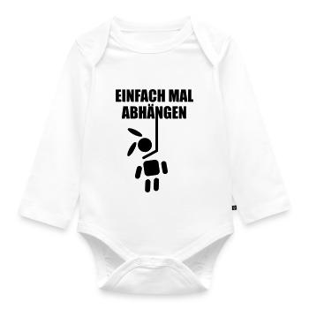 Hase Bunny Kaninchen Galgen Haengk osterhase - Baby Bio-Langarm-Body - Weiß - Vorne