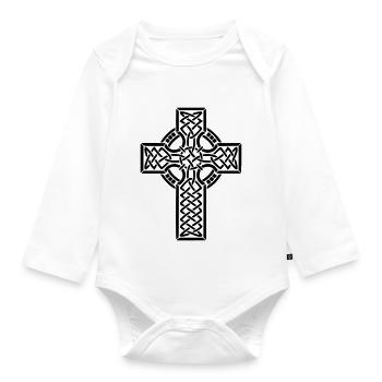 croix celtique - Body Bébé bio manches longues - blanc - Devant