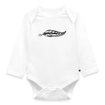 Feder - Baby Bio-Langarm-Body - Weiß - Vorne