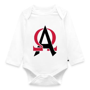 ALPHA & OMEGA - Baby Bio-Langarm-Body - Weiß - Vorne