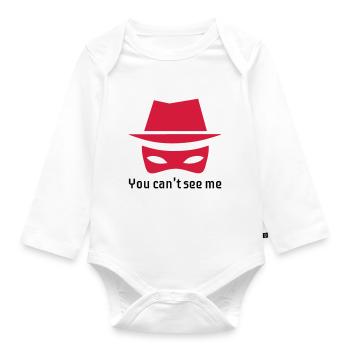 The invisible spy - Organic Longsleeve Baby Bodysuit - white - Front