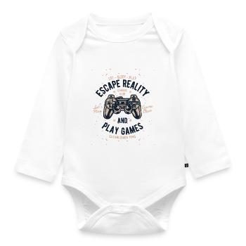 Escape Reality - Organic Longsleeve Baby Bodysuit - white - Front